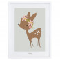 Tableau enfant Affiche encadrée Faon et fleurs
