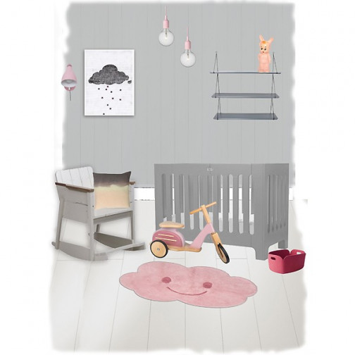 Tapis enfant lavable Nuage rose Nimbus - Nattiot