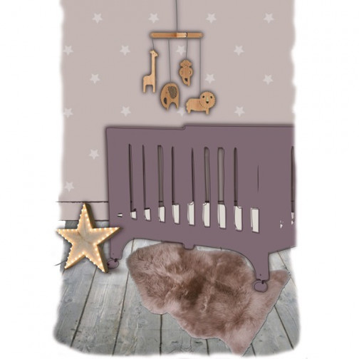 Tapis enfant Peau de mouton Douchka taupe - Nattiot