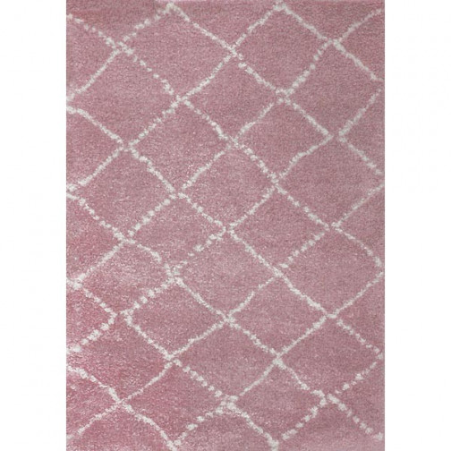 Tapis enfant Losanges Nomad rose blanc - Art for Kids