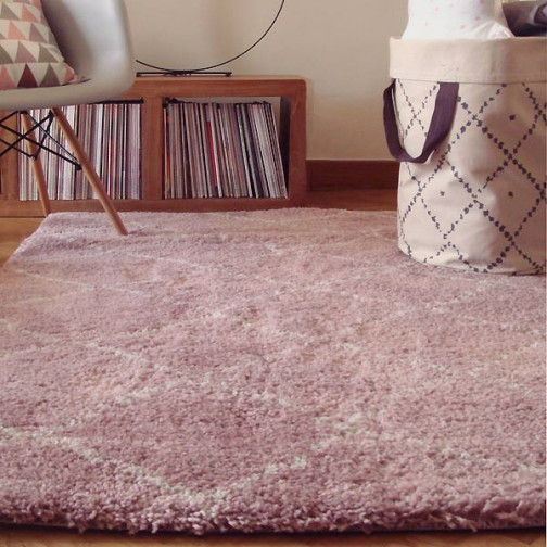 Tapis enfant Losanges Nomad rose blanc - Art for Kids