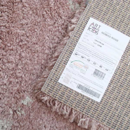 Tapis enfant Losanges Nomad rose blanc - Art for Kids