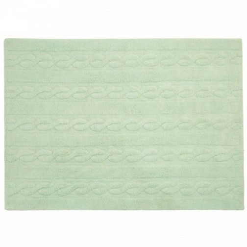 Tapis lavable Torsades vert menthe - Lorena