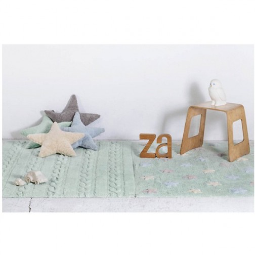 Tapis lavable Torsades vert menthe - Lorena