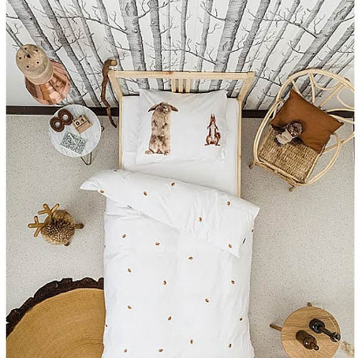 Housse de couette enfant Effet 3D Ecureuil et lapin - Snurk