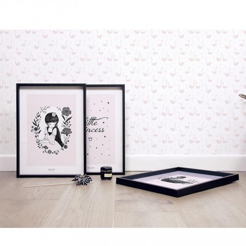 Tableau enfant Affiche encadrée Petite Princesse rose - Lilipinso