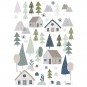 Sticker enfant Arbres et cabanes forêt - Lilipinso