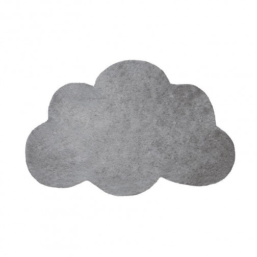 Tapis enfant coton Nuage gris métal - Lilipinso
