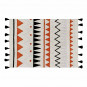 Tapis coton lavable Motifs Aztèque beige orange noir et gris Lorena Canals
