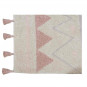 Tapis enfant coton lavable Motifs aztèque rose jaune blanc Lorena Canals