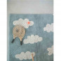 Tapis enfant coton lavable bleu vintage nuages blanc Lorena Canals