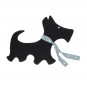 Coussin enfant coton 40x32cm forme Chien noir