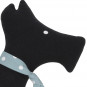 Coussin enfant coton 40x32cm forme Chien noir