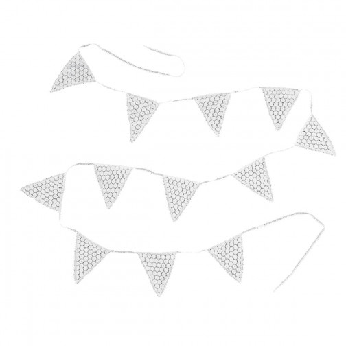 Guirlande Enfant Fanions Broderie Blanc Taftan