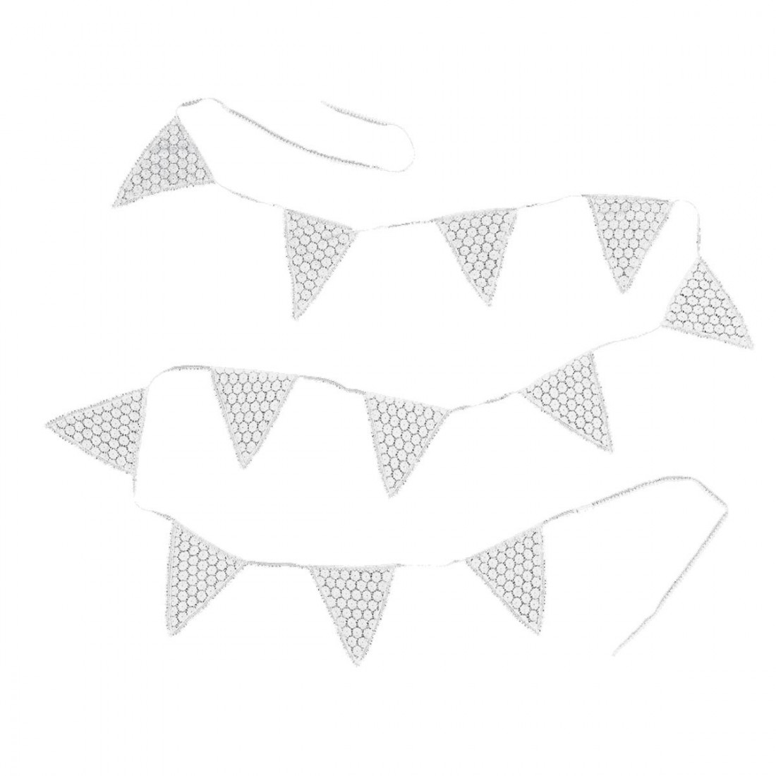 Guirlande Enfant Fanions Broderie Blanc Taftan