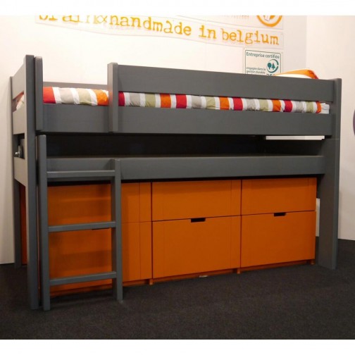 lit avec rangements en bois