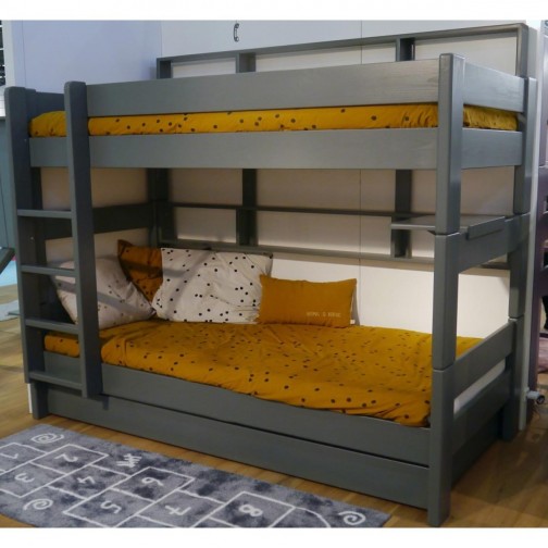 Lit superposé dissociable gris étagère Dominique 166D Mathy by Bols