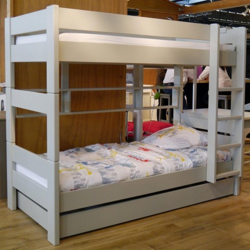 Lit superposé évolutif modulable gris étagère Dominique 166D Mathy by Bols