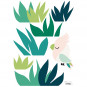 Sticker enfant Oiseau et herbes Lilipinso