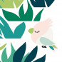 Sticker chambre enfant Oiseau et herbes Lilipinso