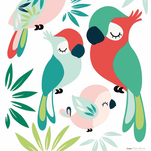 Sticker pour enfant Perroquets Lilipinso