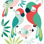 Sticker pour enfant Perroquets Lilipinso