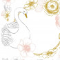 Sticker enfant Cygne et fleurs rose or Lilipinso