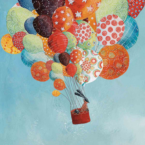Tableau Affiche encadrée Voyage en ballons Lilipinso