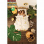 Housse de couette enfant Effet trompe oeil Singe et banane Snurk