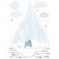 Sticker enfant ours blanc sur banquise 