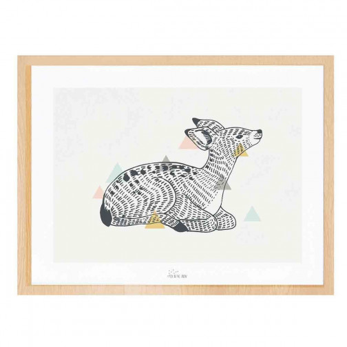 Tableau enfant Affiche encadrée biche Lilipinso