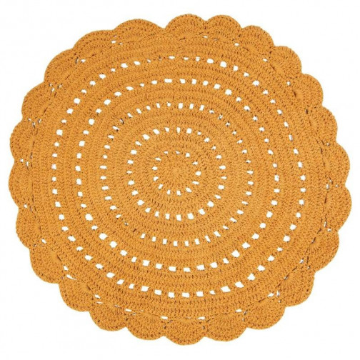 Tapis enfant en coton jaune