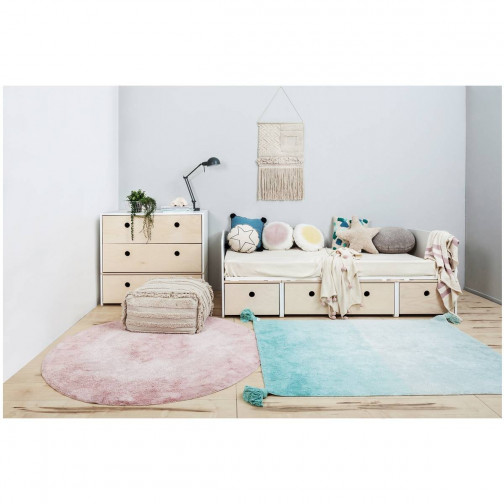 Tapis enfant coton bleu