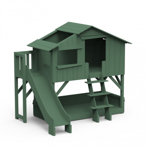 Lit-cabane-superpose-toboggan-vert-jungle