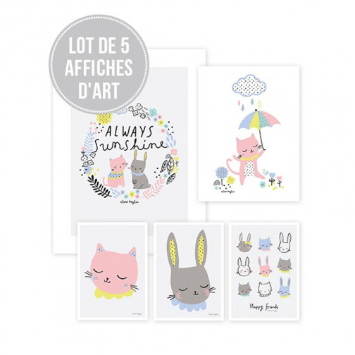 Affiches deco enfant chat
