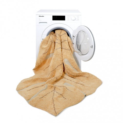 Tapis Enfant Lavable Monstera Ocre