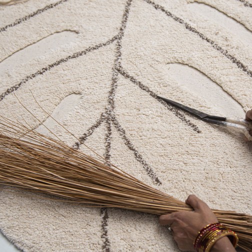 Tapis Enfant Monstera fait main