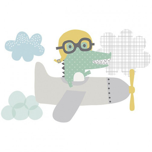stickers bebe nuage avion