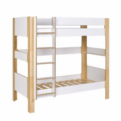 Lit Superposé Blanc et bois