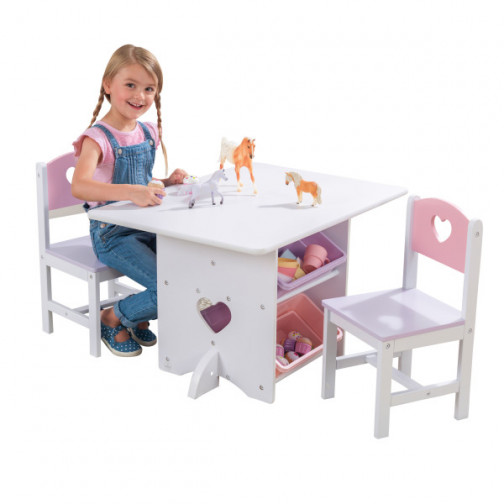 Table montessori motif coeur 
