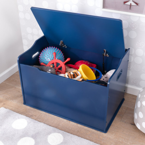 Coffre à jouets en bois bleu