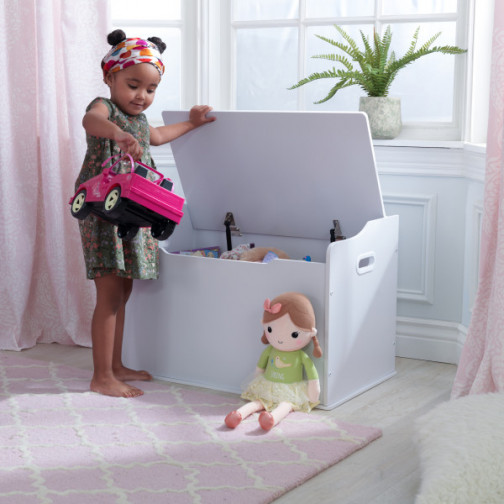 Coffre à jouets blanc en bois 