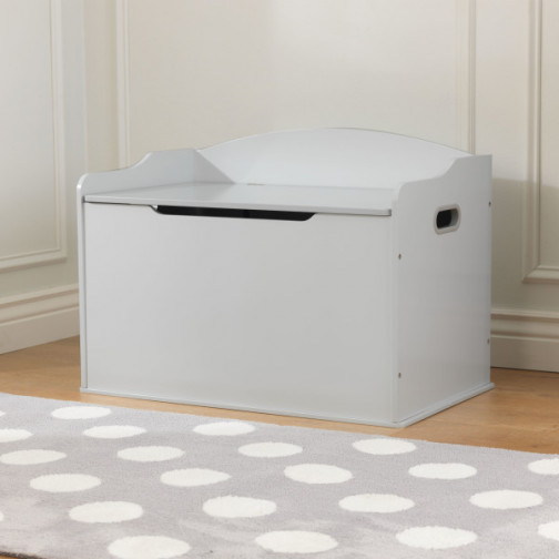 Coffre à jouets en bois gris