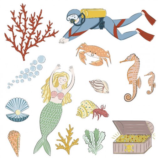 magnet-monde-marin-plongeur-sirene-crabe-hyppocampe