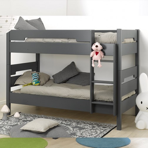 Lit Superposé Gris Anthracite