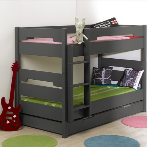 Lit Superposé milo gris avec tiroir