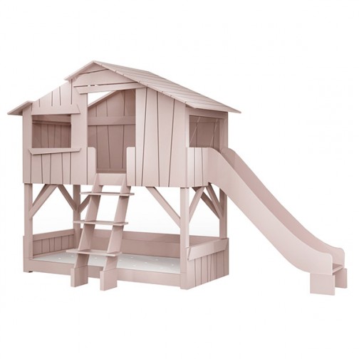 Lit-cabane-superposé-avec-toboggan-rose-hiver