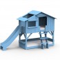 Lit-cabane-superposé-bleu-ciel-avec-toboggan