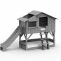 Lit-cabane-superposé-gris-ciment-avec-toboggan