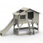 Lit-cabane-superposé-gris-mousse-avec-toboggan